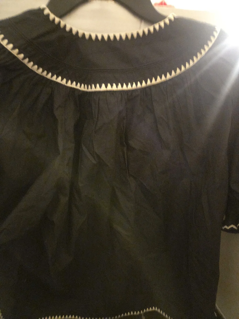 Ulla Johnson Black Blouse with White Trim
